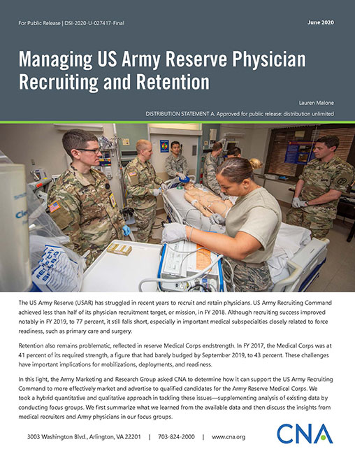 Managing US Army Reserve Physician Recruiting and Retention | CNA