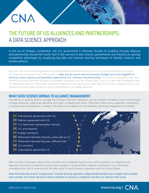 The Future Of US Alliances And Partnerships: A Data Science Approach | CNA