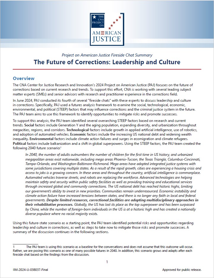 Future of Corrections: Leadership and Culture