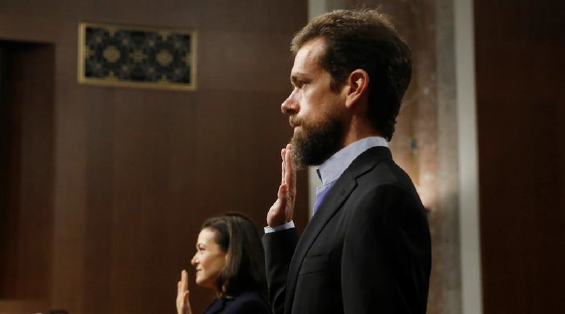 Social media executives are sworn in to testify before U.S. Senate Intelligence Committee on Capitol Hill in Washington